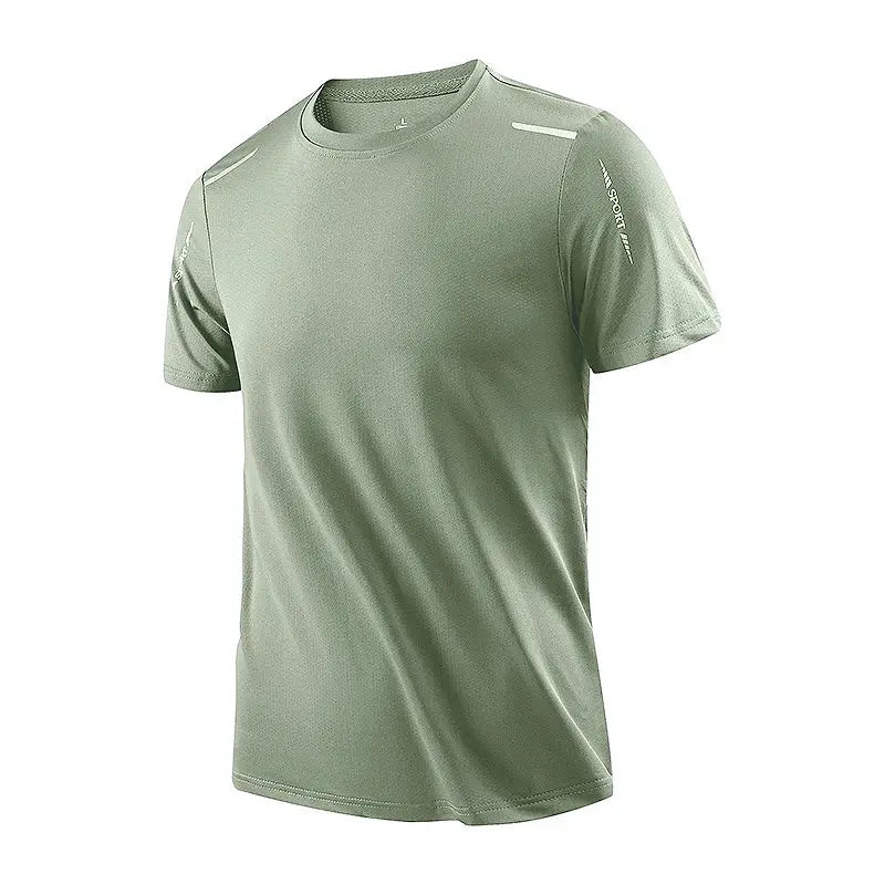 CHRLCK Mens Quick Dry Running Tee Breathable Soft Elastic Outdoor Sports Shirt For Hiking Fishing Summer