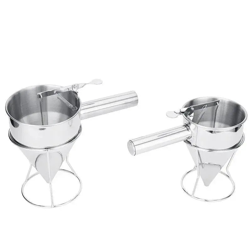 600 And 1200ML Stainless Steel Batter Dispenser Funnel With Holder For Cupcakes And Pancakes