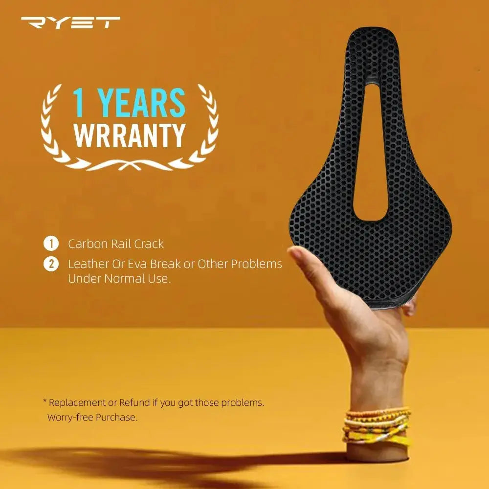 RYET 3D Printed Bike Saddle Ultralight Carbon Fiber Shell With Breathable Honeycomb Structure For MTB Gravel Cycling