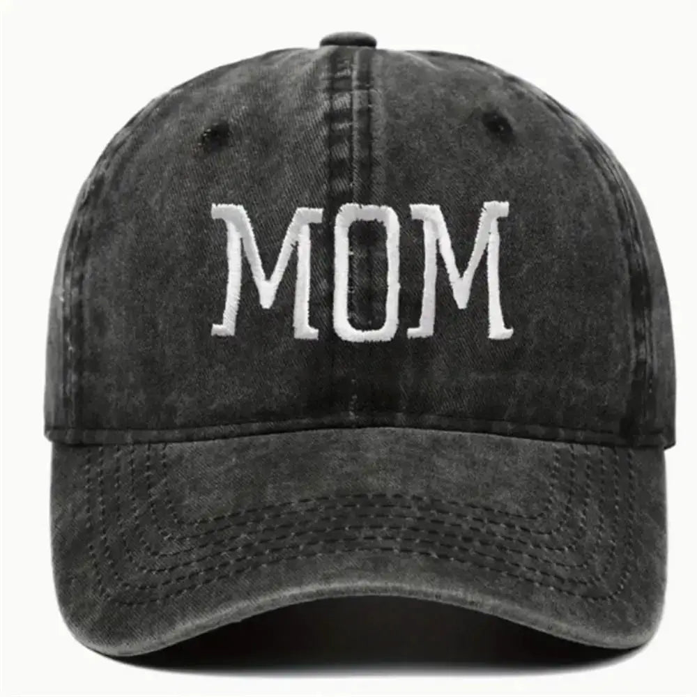 Unisex Cotton Baseball Cap With DAD And MOM Embroidery Sun Hat Breathable Outdoor Snapback