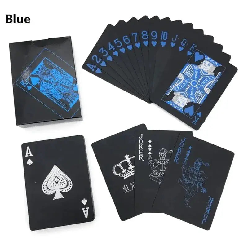 Waterproof Pure Black Plastic Poker Cards PVC Wear Resistant Durable Deck For Casual Board Games