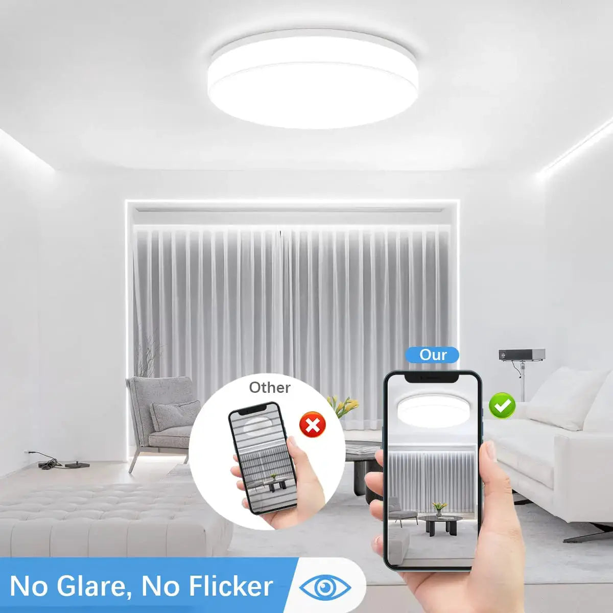 IRALAN LED ultra-thin round ceiling light, white finish, by Simples Market