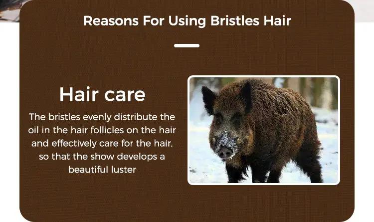 Wood-handle round barrel hair brush with boar bristles for curling and styling