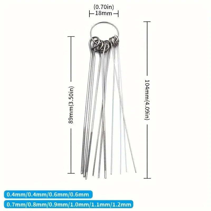 PureFlow Stainless Steel Needle Shower Head Cleaning Brush Set For Clogged Nozzles And Fits Multiple Shower Head Sizes