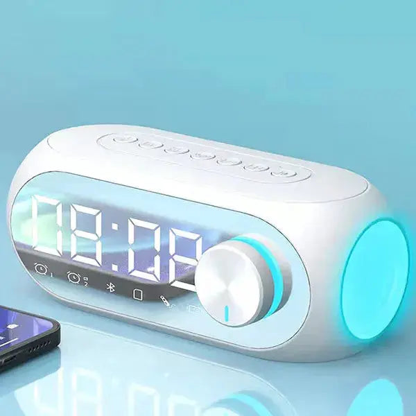 G-50 Bluetooth Alarm Clock Speaker With FM Radio TF Card Playback Dual Alarm Portable Subwoofer Lamp