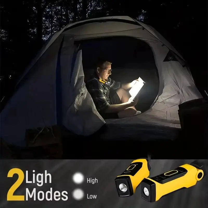 LuminaTech Rechargeable LED Neck Reading Light With Two Brightness Levels For Reading Knitting Camping And Repair