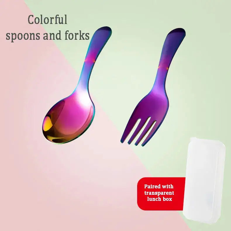 Outdoor Travel 304 Stainless Steel Portable Tableware Set Spoon And Fork For Kids Dessertware