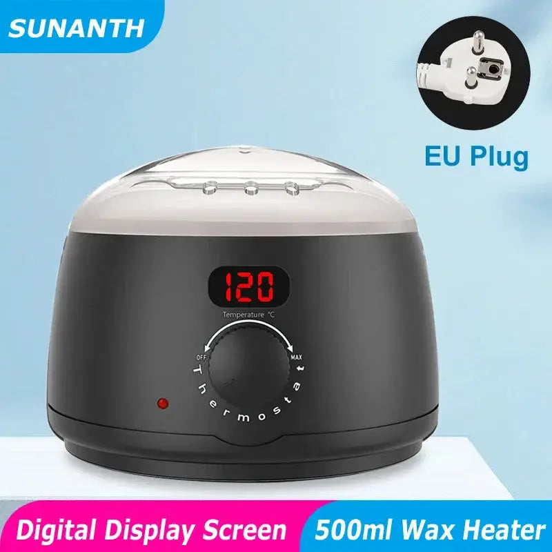 SUNANH 500ml wax heater with digital display, black base and clear lid