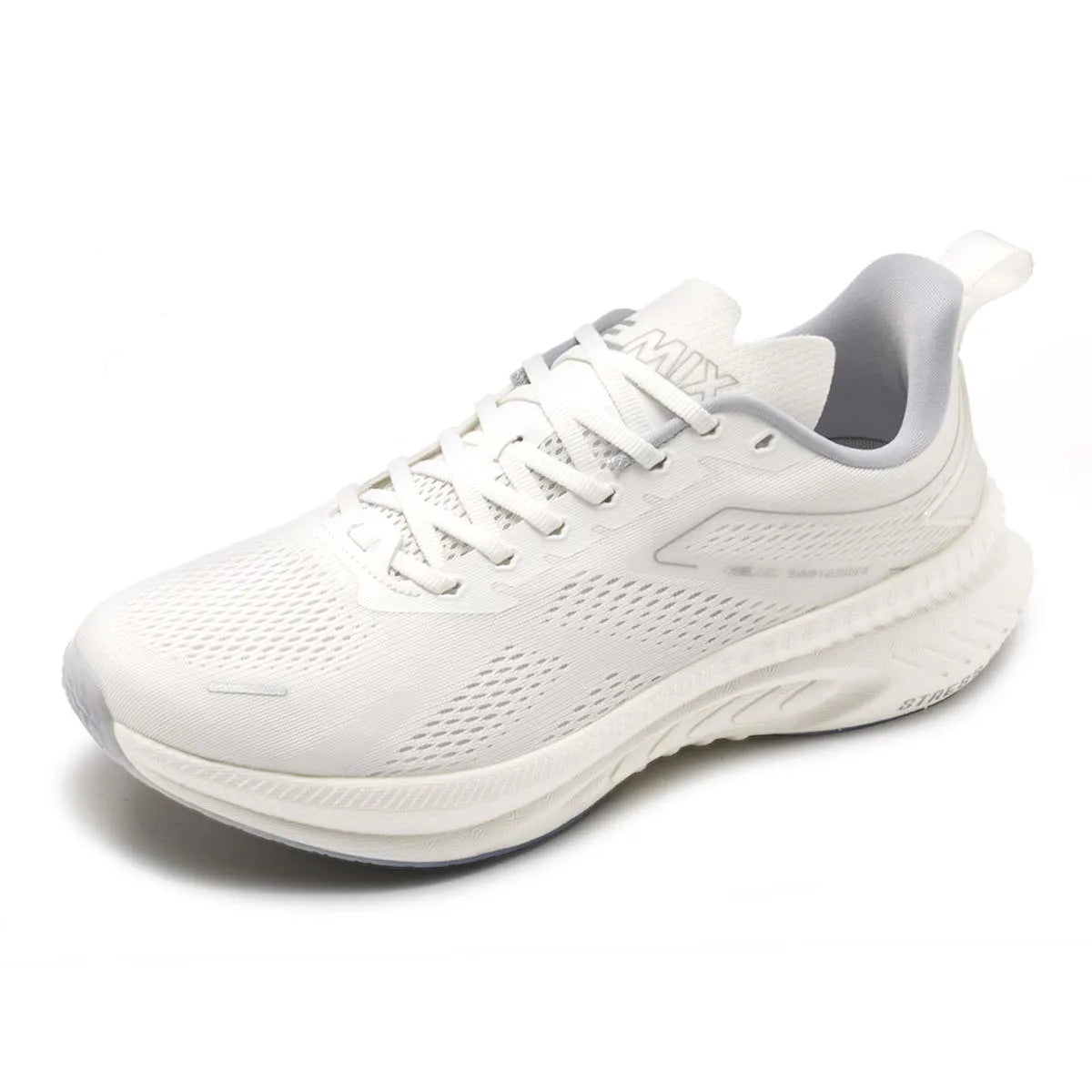 ONEMIX men's white breathable running shoe with mesh upper and cushioned sole