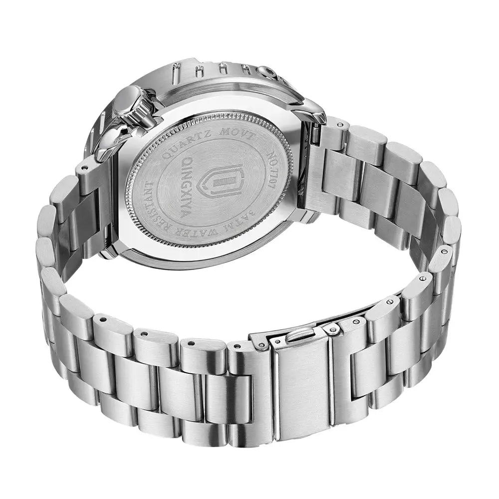 QINGXIYA men's quartz watch with stainless steel bracelet from Simples Market