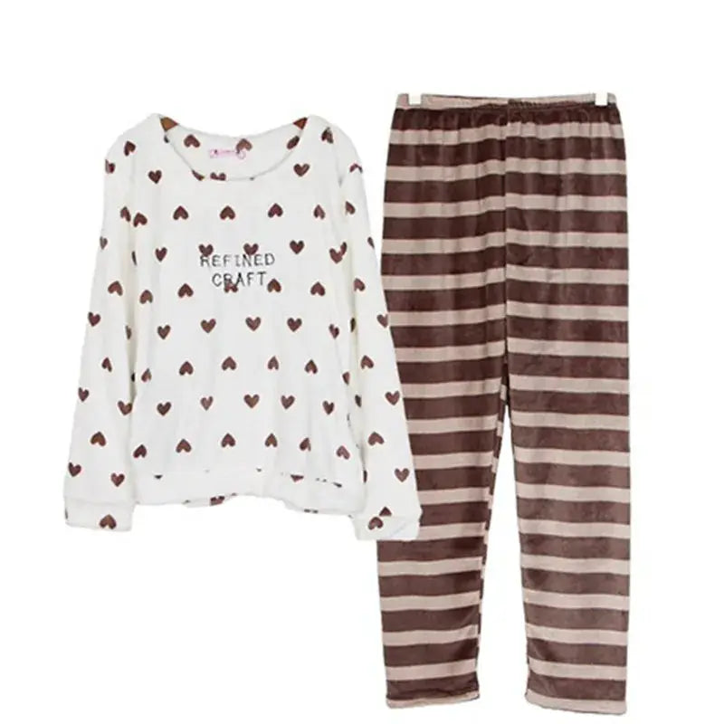 CozyNest Winter Thickened Coral Velvet Couple Pajama Set With Hooded Robe Ultra Warmth And Easy Care