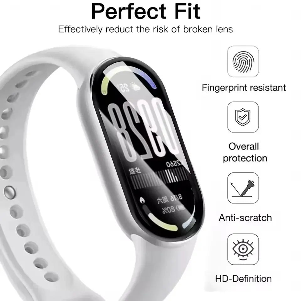 Xiaomi Mi Band 9 And 10 Screen Protectors 9D Curved Full Coverage Anti Scratch Film For Ultra Durable Protection