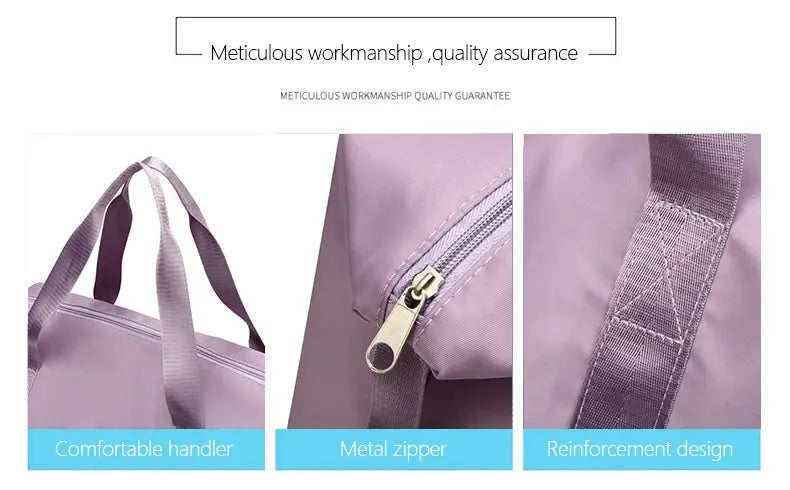 UNIXINU carry-on travel duffle bag in lavender nylon, waterproof, large capacity by Simples Market