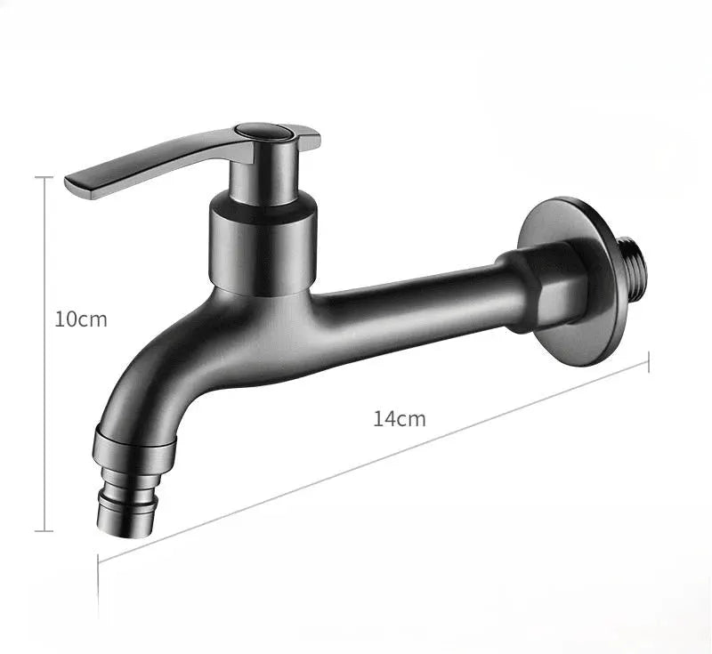 Simples Market copper wall-mounted faucet with lever handle; single basin/washing tap, 14cm spout length