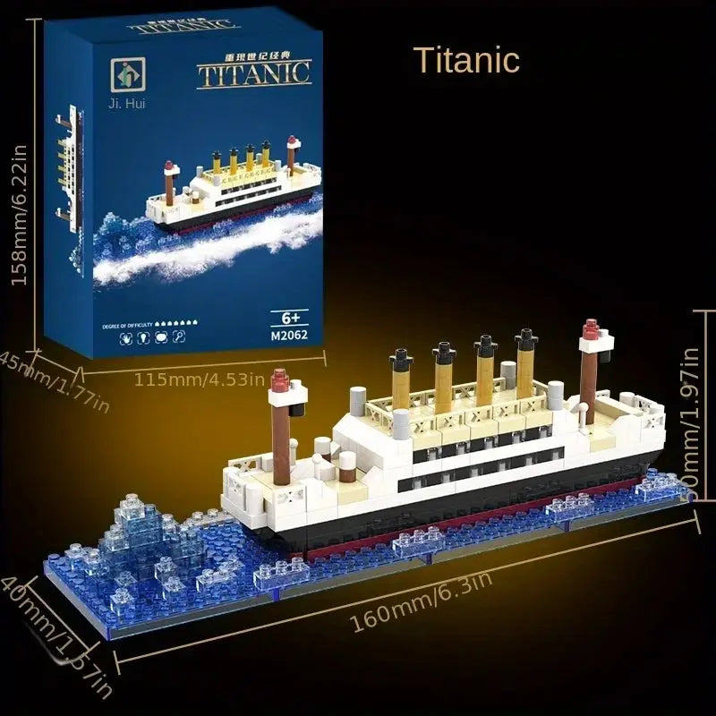 Titanic Cruise Ship Miniature Building Block Set for Couples Gifts Boutique Decor Display