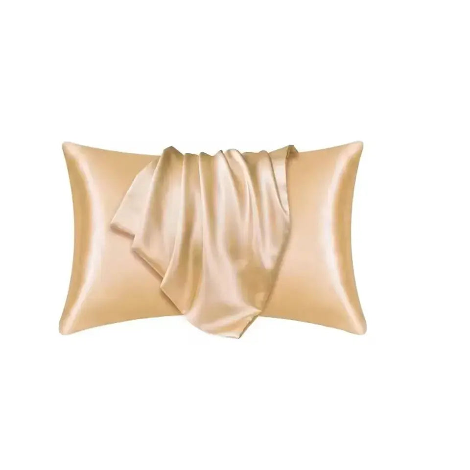 Silk satin pillowcase, gold, standard/queen size, 1pc