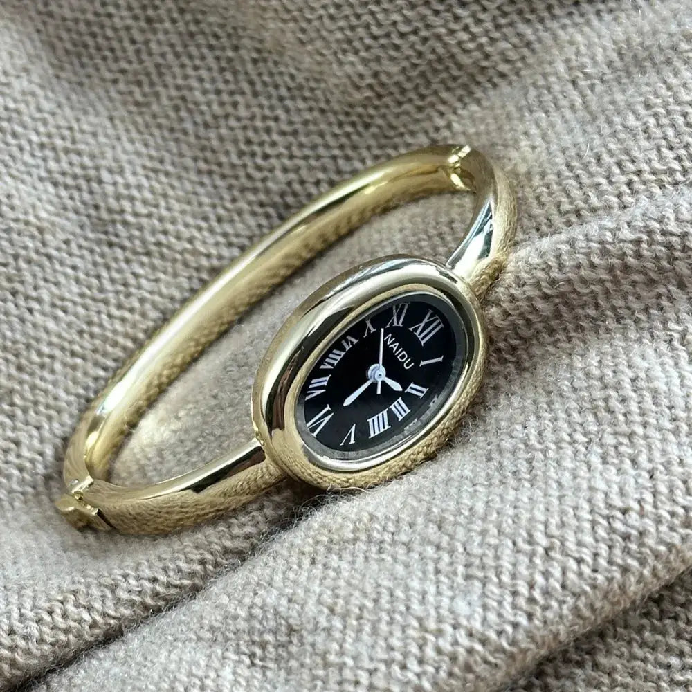 Famous Brand Gold Tone Stainless Steel Strap Bracelet Watch For Women With Small Dial Elegant Timepiece