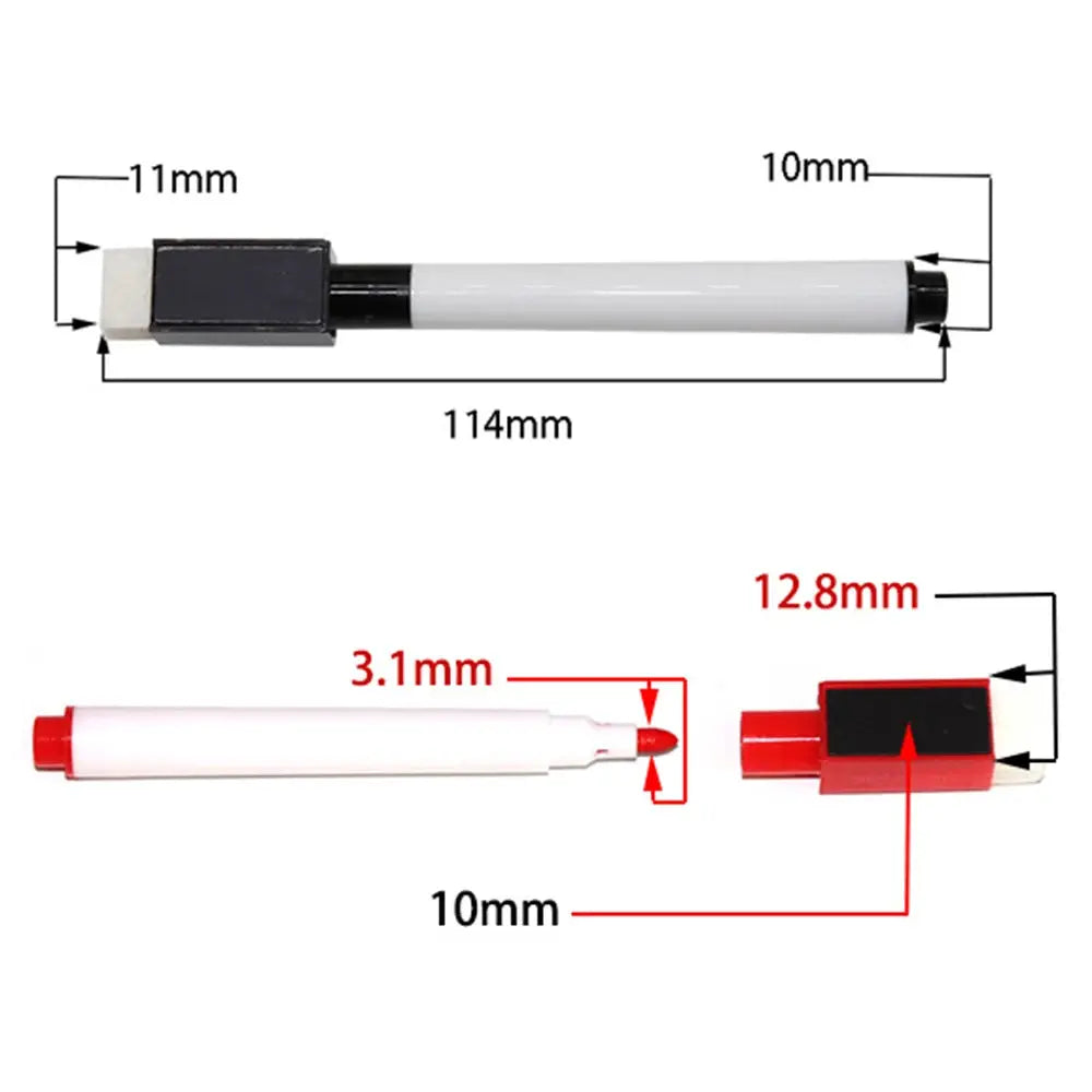 12-color whiteboard marker pen set with magnetic ends and brush tips by Simples Market