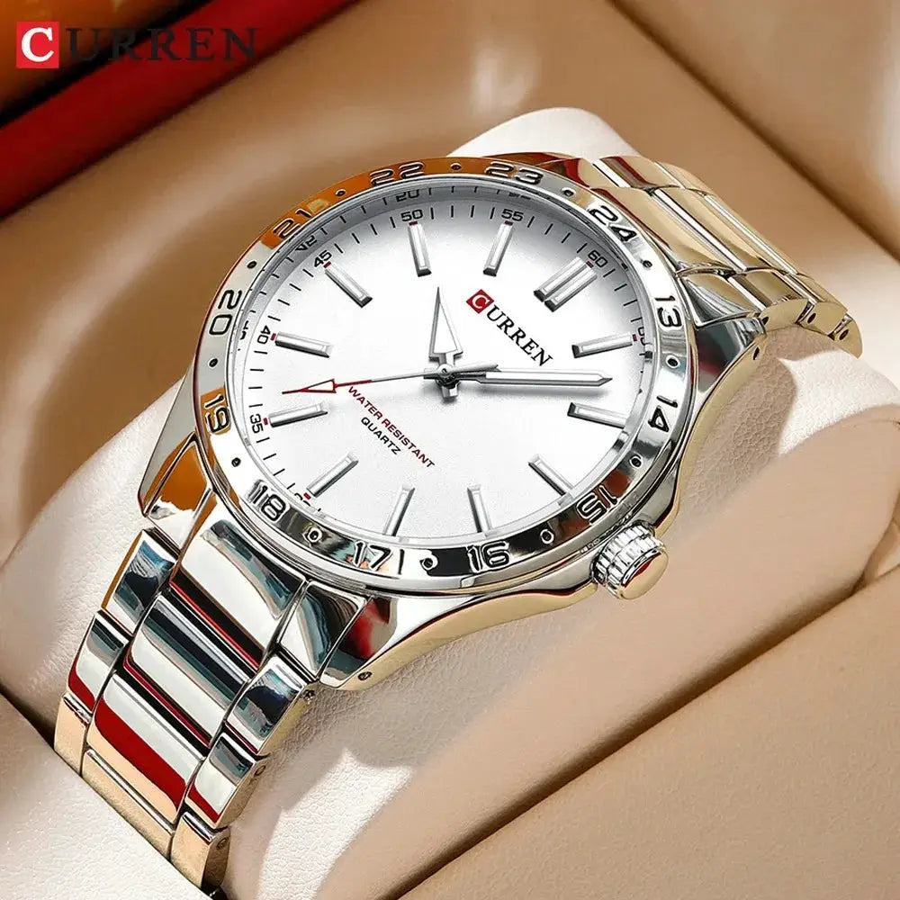 Curren 8452 Ultra Thin Quartz Watch For Men Minimalist Stainless Steel Wristwatch For Everyday Style