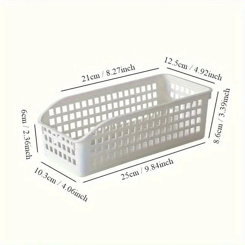 4 Piece Stackable Storage Basket Set Multifunctional Plastic Storage Boxes Ideal For Books Snacks And Family Organization