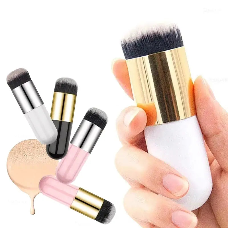 GlowNova Dual Size Foundation Brush Set With Soft Porous Bristles For Flawless Blending Liquid Foundation And BB Cream