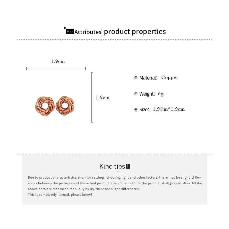 Geometric Multilayer Round Circles Hoop Earrings For Women Twisted Metal Gold Jewelry Gift