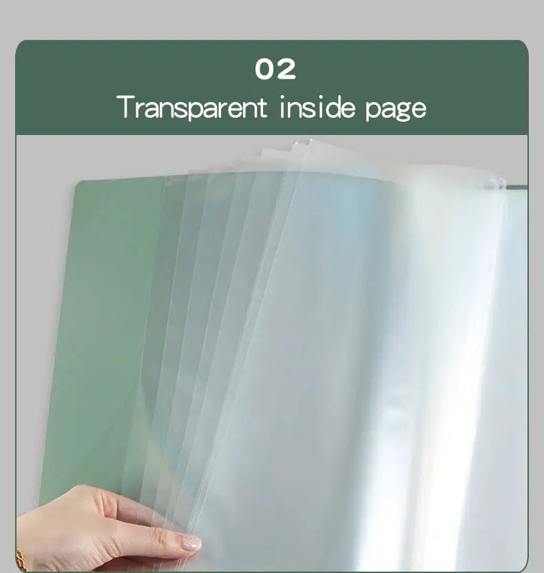 Simples Market A4 transparent plastic document binder with multi-layer pockets and dividers (20/30/40/60 pages).