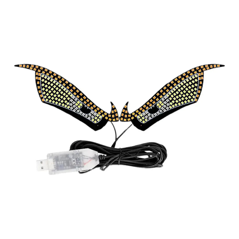 USB Dynamic Big Devil Eyes Light pair, wing-shaped RGB LED panels with USB cable