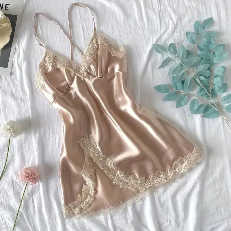 VelvetMoon Off Shoulder Ultra Short Nightgown See Through Lingerie Sleep Dress For Summer Comfort