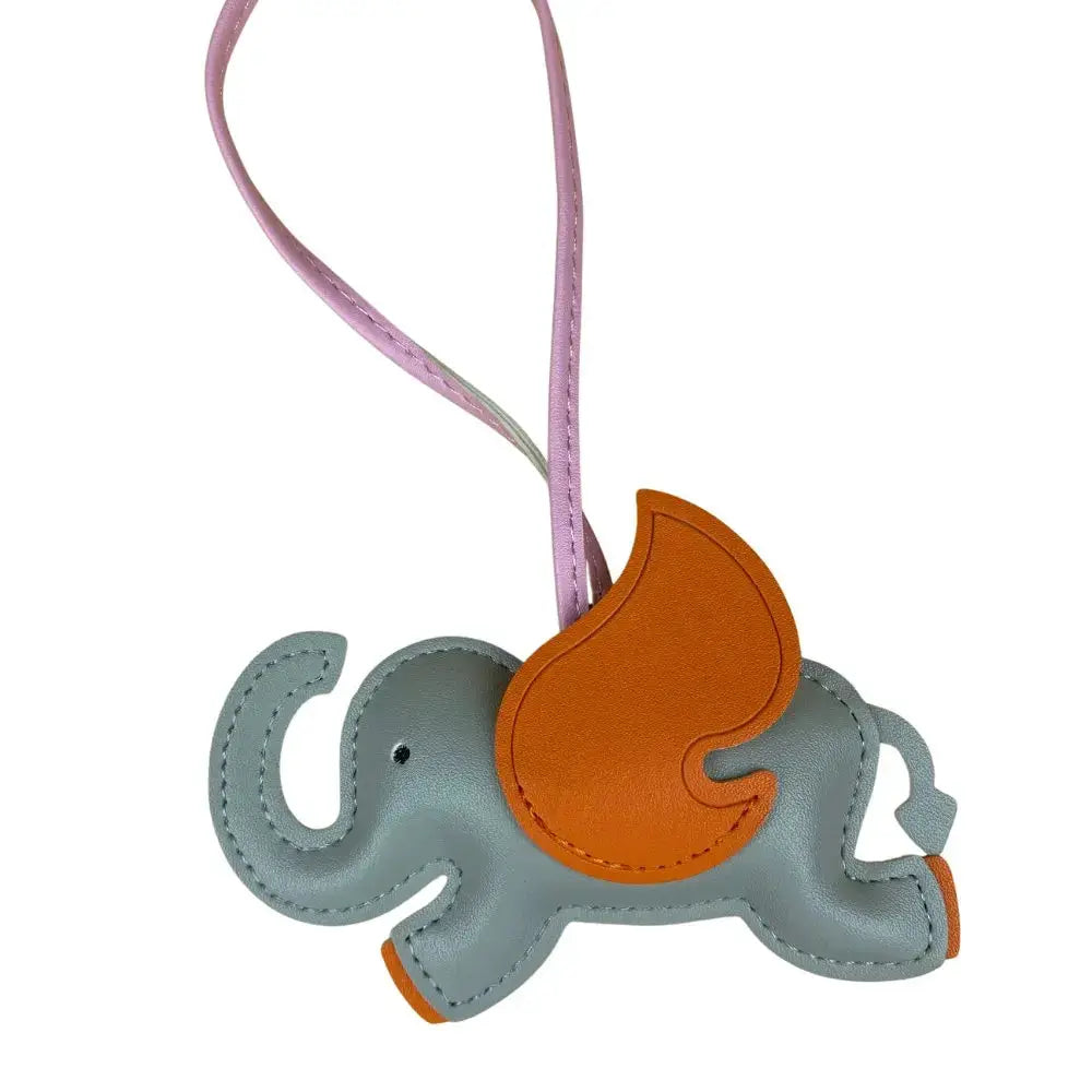 Elephant Bag Charm For Purse And Keys Multi Color PU Leather Accessory For Backpack