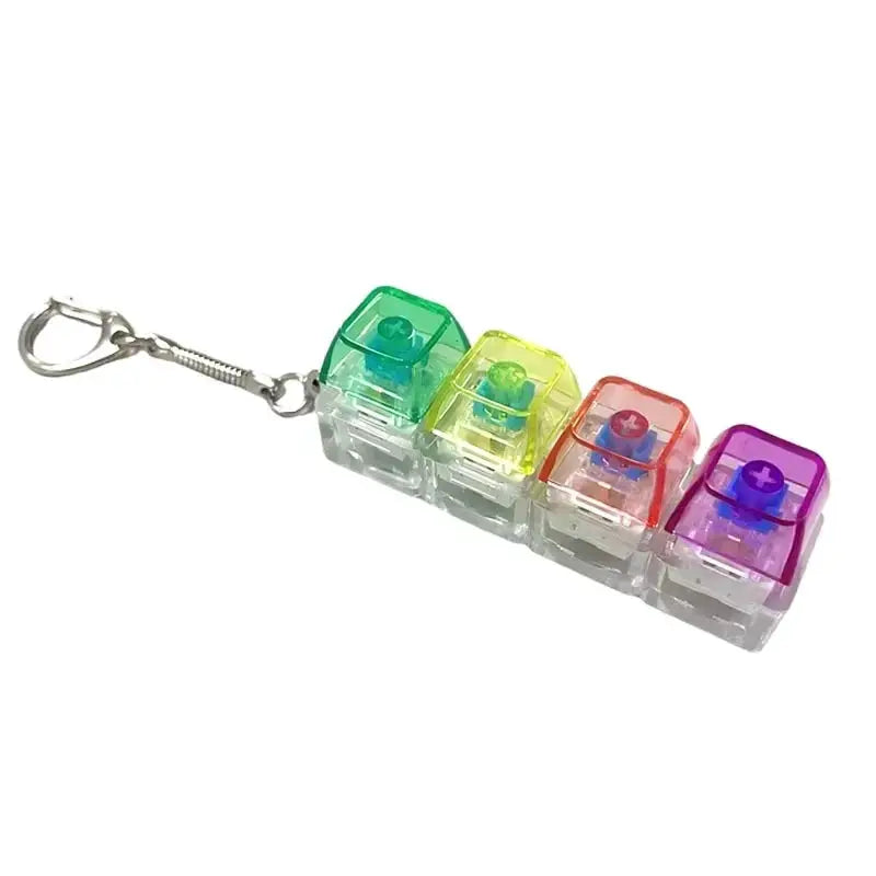 Keychain LED Lights Stress Relief Keyboard Toy For Office Desk Portable Anxiety Management Gift For Professionals