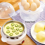Multifunctional Electric Egg Boiler And Steamer With Double Layer Basket Poacher Breakfast Maker For Kitchen