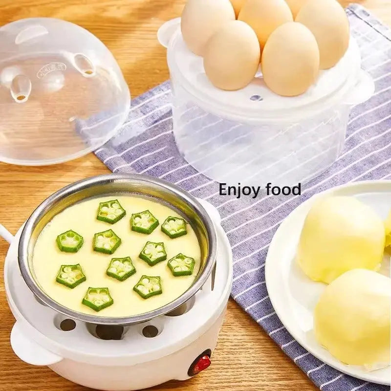Multifunctional Electric Egg Boiler And Steamer With Double Layer Basket Poacher Breakfast Maker For Kitchen
