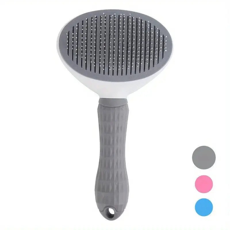 One Click Pet Hair Removal Comb for Dogs and Cats Automatic Slicker Brush for Effortless Grooming