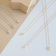 FSUNION New Arrival Tiny Initial Necklace For Women Gold Silver Color Cut Letters Single Name Pendant Choker