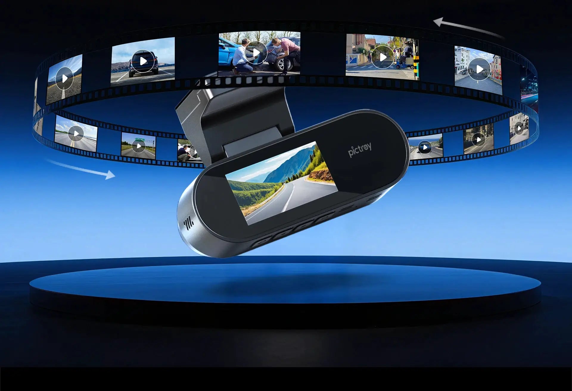 Pictrey A400 dash cam with 1.9-inch IPS screen, built-in ADAS, Wi-Fi and night vision