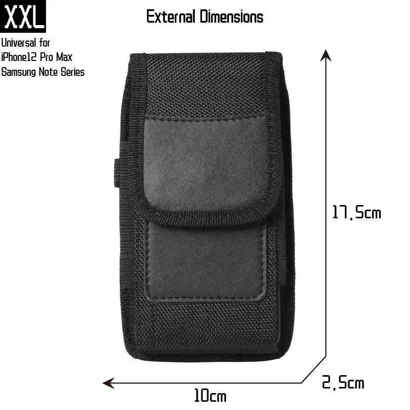 Phone waist bag by Simples Market, black nylon with belt loop, compact fanny pack for mobile phone