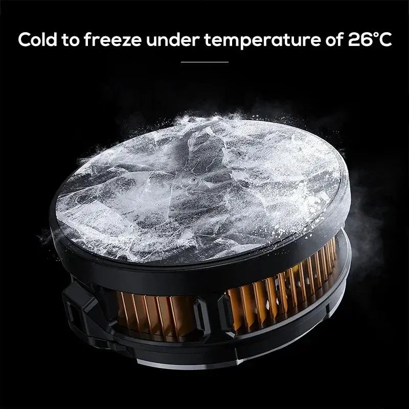 Magnetic back-clip 2-in-1 phone cooler with copper heatsink, black housing