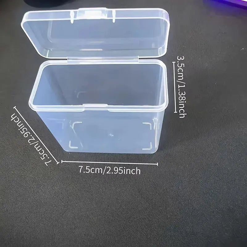 Hardware tool storage box by Simples Market, transparent multi-compartment organizer for screws and small parts.