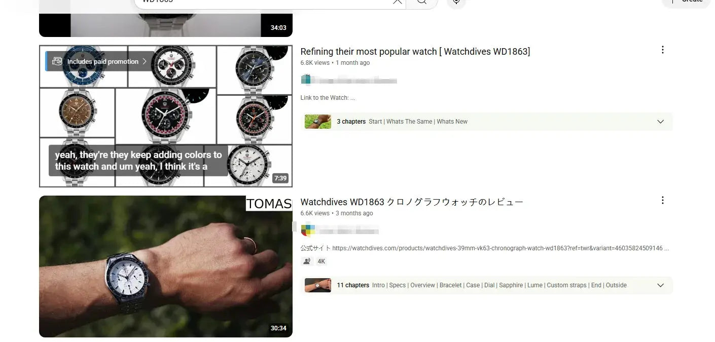 Watchdives WD1863 39mm quartz chronograph watch collage featuring nine vintage watches with bubble sapphire crystal