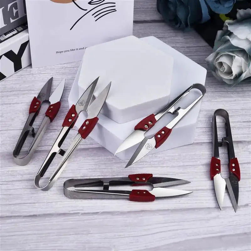 Stainless Steel Yarn Shears Cutting Scissors For Sewing Embroidery Cross Stitch Fabric U Thread Scissors