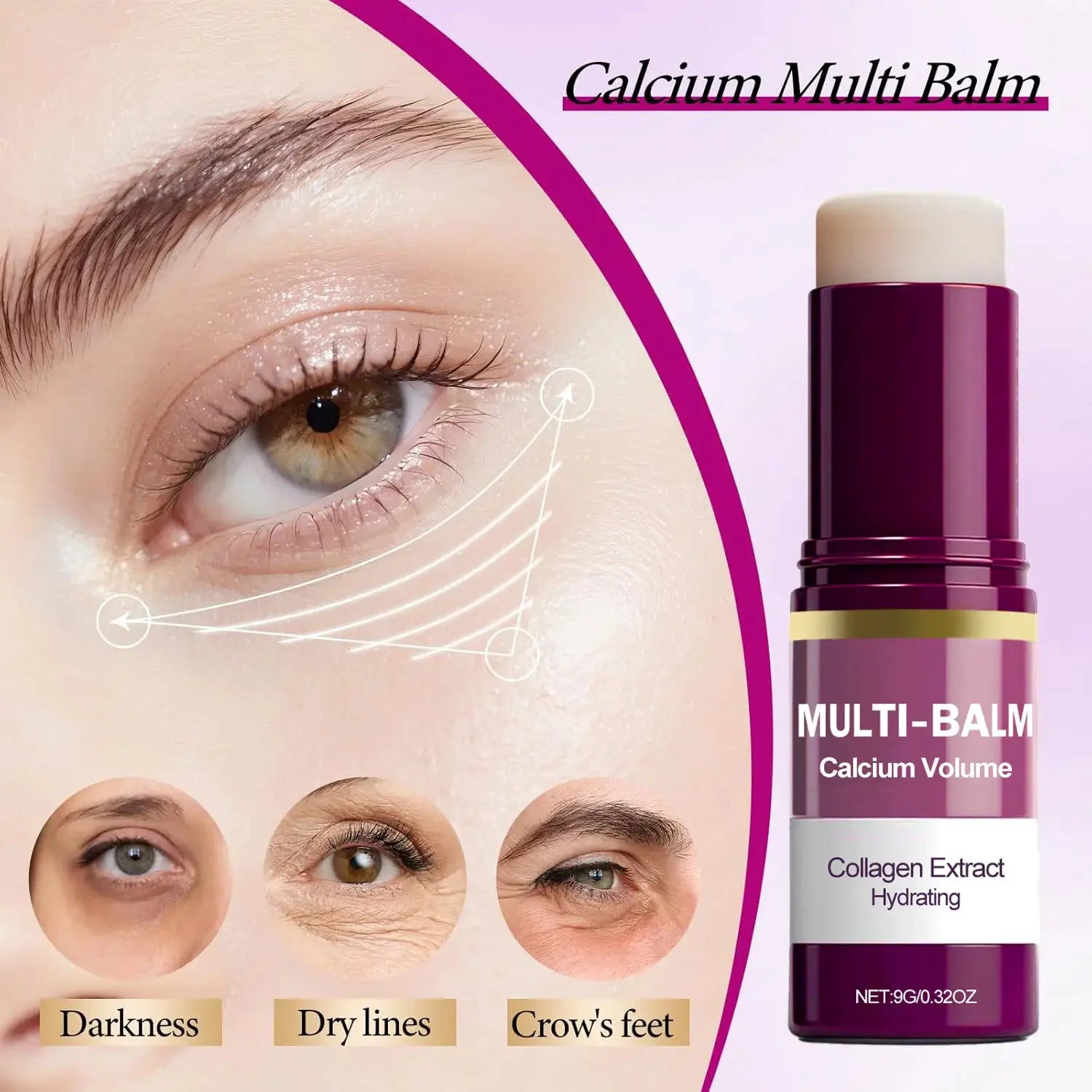 Korean Calcium Volume Multi Balm Stick Hydrating Firming Anti Wrinkle Collagen Infused Pre Makeup Moisturizer