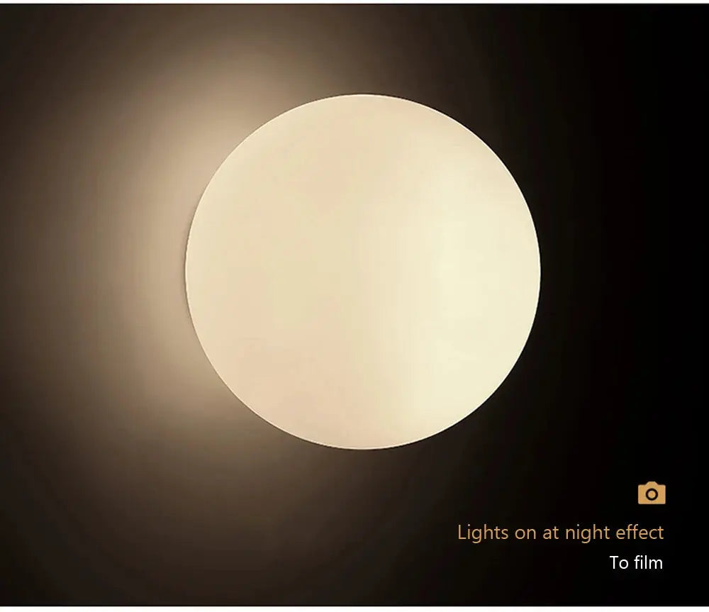 LED Glass White Ball ceiling light by Simples Market for indoor spaces.