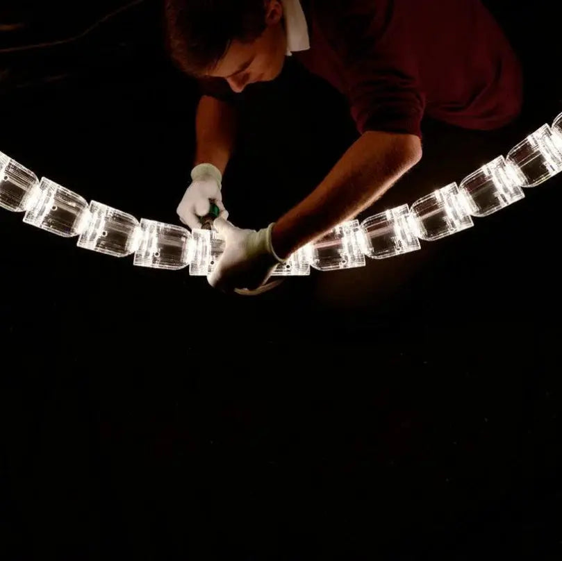 Necklace chandelier ceiling light, multi-strand crystal acrylic beads, adjustable length, Simples Market