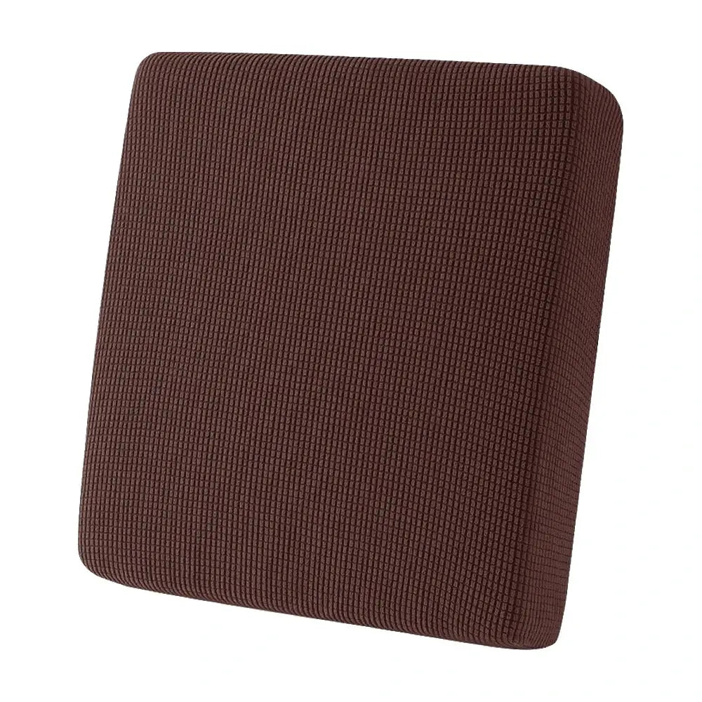 Sofa cushion cover, brown jacquard waffle pattern, outdoor universal stretch fit