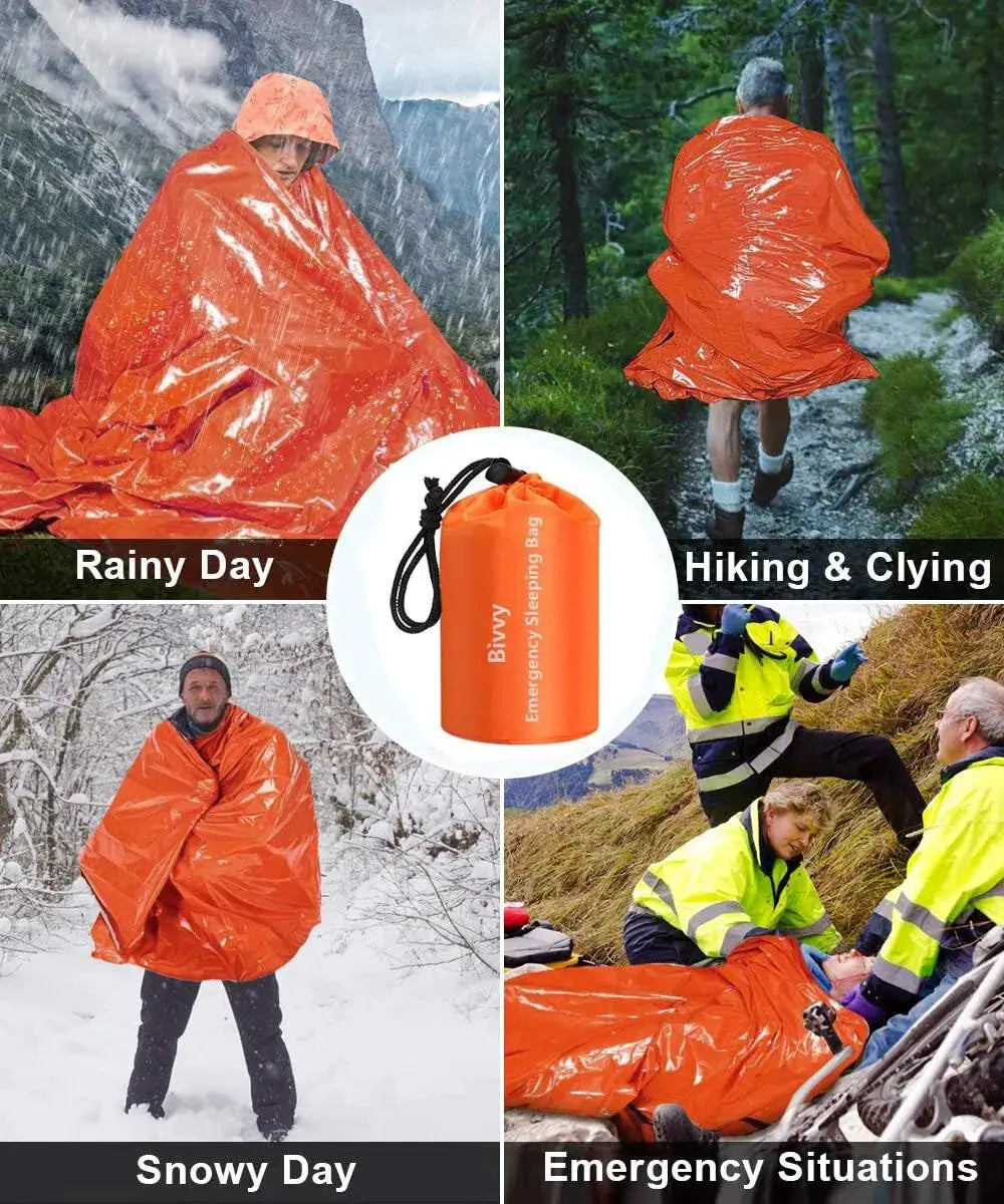 Emergency Sleeping Bag Ultra Waterproof Mylar Thermal Blanket Lightweight Survival Gear For Camping And Hiking