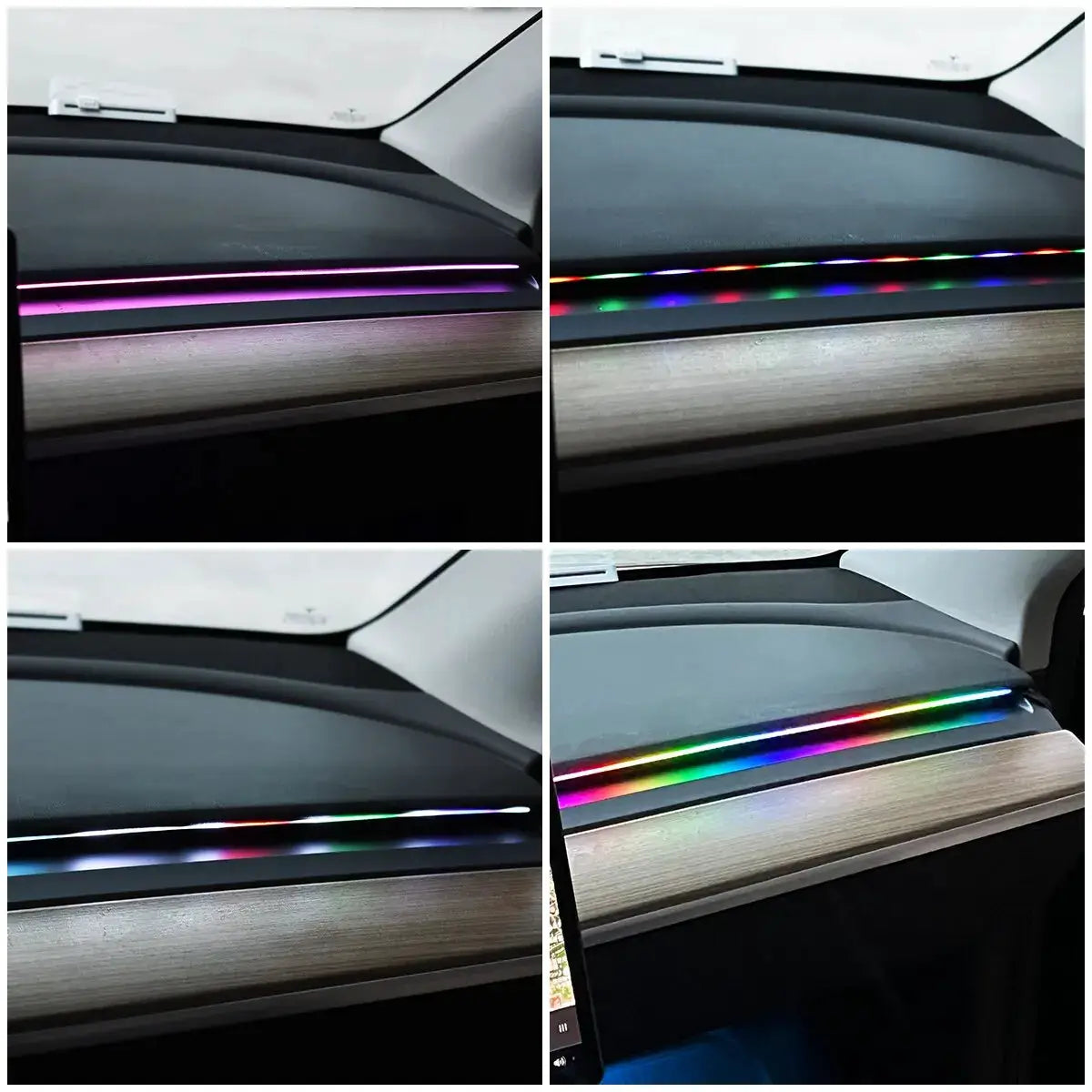 Car interior LED ambient light strip 110cm RGB with 64 colors, acrylic by Simples Market