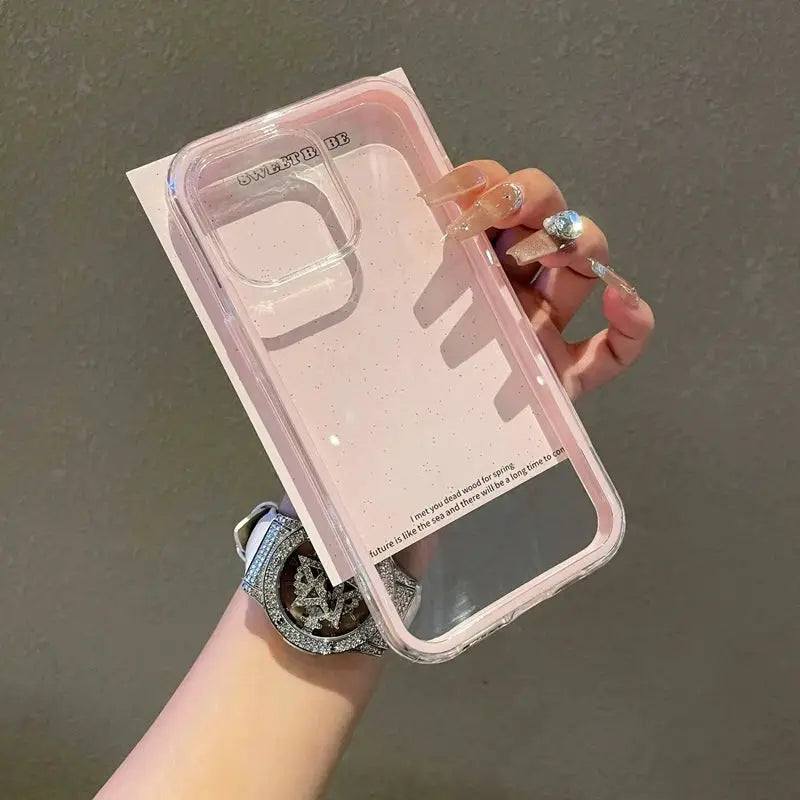 Luxury Transparent Candy Phone Case For iPhone 11 To 17 Pro Max Crystal Clear Shockproof Bumper