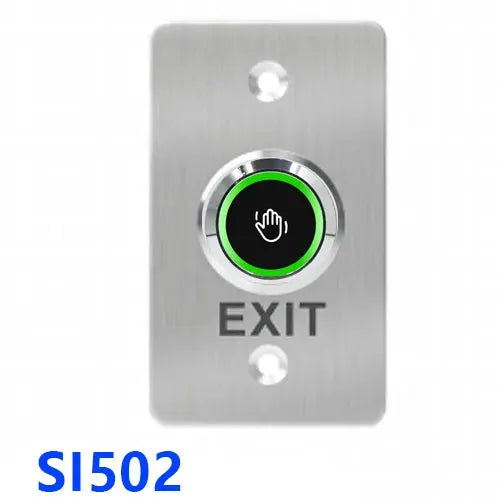 Simples Market SI502 infrared no-touch exit button with LED ring on stainless wall plate