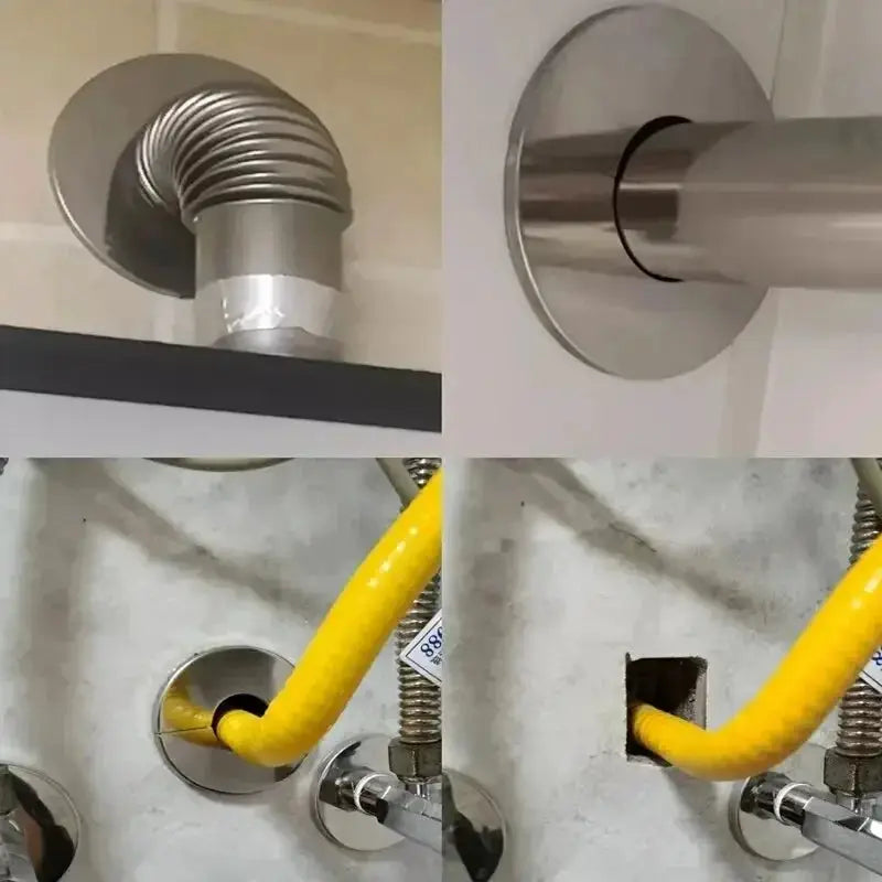 Self Adhesive Stainless Steel Faucet Cover Wall Plate Chrome Finish For Shower Water Pipe Bathroom Accessories